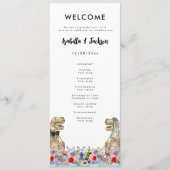 Dinosaur Theme Wedding Day Programma Programmakaart (Voorkant)