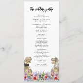 Dinosaur Theme Wedding Day Programma Programmakaart (Achterkant)