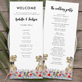 Dinosaur Theme Wedding Day Programma Programmakaart