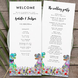 Dinosaur Theme Wedding Day Programma Programmakaart
