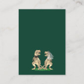 Dinosaur Theme Wedding Details Groen Informatiekaartje (Achterkant)
