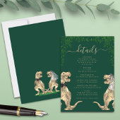 Dinosaur Theme Wedding Details Groen Informatiekaartje