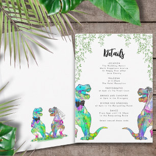 Dinosaur Theme Wedding Details Informatiekaartje