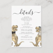 Dinosaur Theme Wedding Details Informatiekaartje (Voorkant)