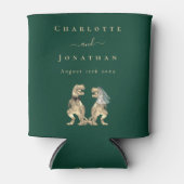 Dinosaur Theme Wedding Donkergroen Blikjeskoeler (Voorkant)