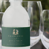 Dinosaur Theme Wedding Donkergroen Waterfles Etiket