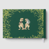 Dinosaur Theme Wedding Foliage Green Gold Gastenboek (Achterkant)