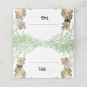 Dinosaur Theme Wedding Foliage Plaatskaartje (Buitenkant ongevouwen)