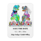 Dinosaur Theme Wedding Funny Save the Date Magneet (Verticaal)