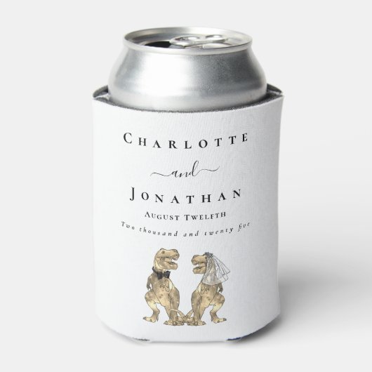 Dinosaur Theme Wedding gepersonaliseerd Blikjeskoeler (Blikje Voorkant)