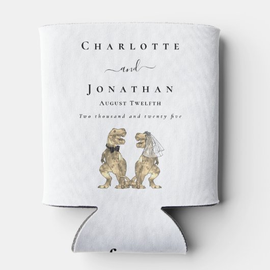 Dinosaur Theme Wedding gepersonaliseerd Blikjeskoeler (Achterkant)