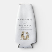 Dinosaur Theme Wedding gepersonaliseerd Flesjeskoeler (Voorkant)