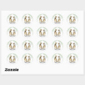 Dinosaur Theme Wedding gepersonaliseerd Ronde Sticker (Vel)