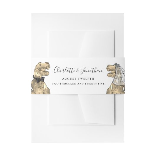 Dinosaur Theme Wedding gepersonaliseerd Uitnodigingen Wikkel (Voorkant Voorbeeld)