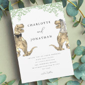 Dinosaur Theme Wedding Greenery Kaart