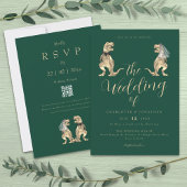Dinosaur Theme Wedding Groen Kaart