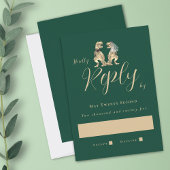 Dinosaur Theme Wedding Groen RSVP Kaartje