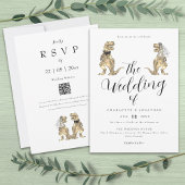 Dinosaur Theme Wedding Kaart