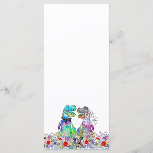 Dinosaur Theme Wedding Kleurrijke Wildflower Menu (Achterkant)