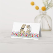 Dinosaur Theme Wedding Kleurrijke Wildflower Plaatskaartje (Achterkant)