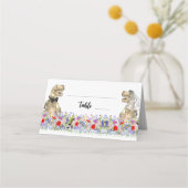 Dinosaur Theme Wedding Kleurrijke Wildflower Plaatskaartje (Voorkant)