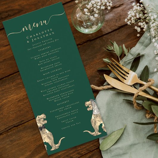 Dinosaur Theme Wedding Menu