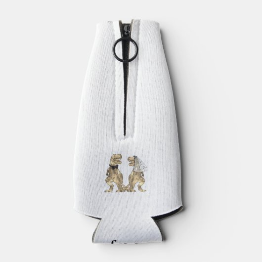 Dinosaur Theme Wedding Modern Flesjeskoeler (Achterkant)