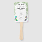 Dinosaur Theme Wedding Programma Handwaaier (Voorkant)