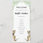 Dinosaur Theme Wedding Programma Programmakaart (Voorkant)