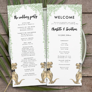 Dinosaur Theme Wedding Programma Programmakaart
