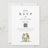 Dinosaur Theme Wedding QR-code Kaart (Achterkant)