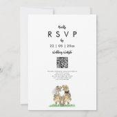 Dinosaur Theme Wedding QR-code Kaart (Achterkant)