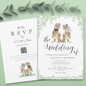 Dinosaur Theme Wedding QR-code Kaart