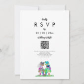 Dinosaur Theme Wedding QR-code Kaart (Achterkant)