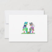 Dinosaur Theme Wedding Reply RSVP-kaart RSVP Kaartje (Achterkant)
