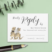 Dinosaur Theme Wedding Reply RSVP Kaartje