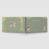 Dinosaur Theme Wedding Sage Green Gold Gastenboek (Volledig)