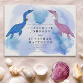 Dinosaur Theme Wedding Waterverf Zee Uitnodiging