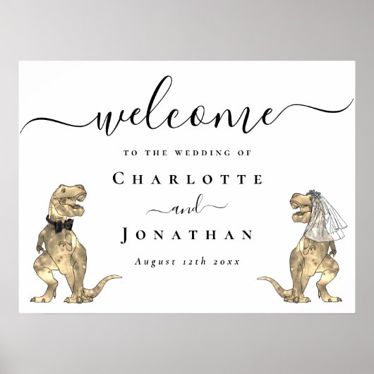Dinosaur Theme Wedding Welcome Poster (Voorkant)