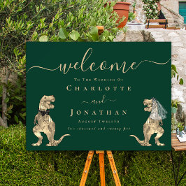 Dinosaur Theme Wedding Welkom Donkergroen