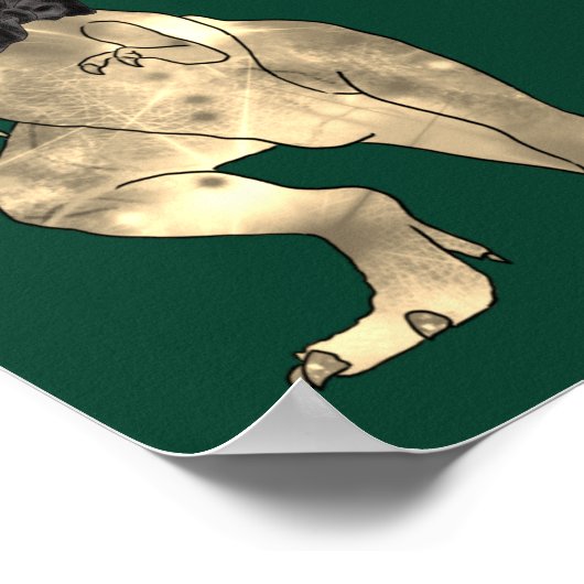 Dinosaur Theme Wedding Welkom Donkergroen Poster (Hoek)