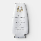 Dinosaur Theme Wedding Welkom Gepersonaliseerd Flesjeskoeler (Voorkant)