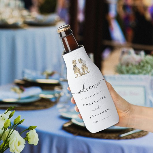 Dinosaur Theme Wedding Welkom Gepersonaliseerd Flesjeskoeler