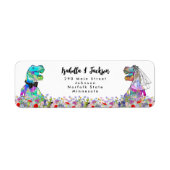 Dinosaur Theme Wildflower Wedding Etiket (Voorkant)