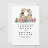 Dinosaur Theme Wildflower Wedding Kaart (Voorkant)