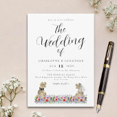 Dinosaur Theme Wildflower Wedding Kaart