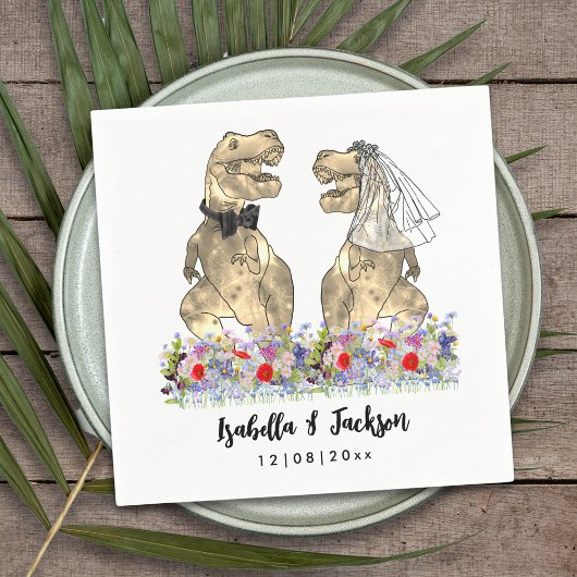 Dinosaur Theme Wildflower Wedding Servet