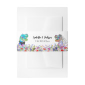 Dinosaur Theme Wildflower Wedding Uitnodigingen Wikkel (Voorkant Voorbeeld)