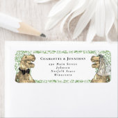 Dinosaur Themed Wedding Return Address Etiket (Insitu)