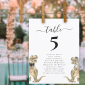 Dinosaur Themed Wedding Table Seating Chart